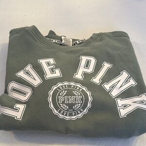 PINK Victoria's Secret Olive Crewneck Sweater